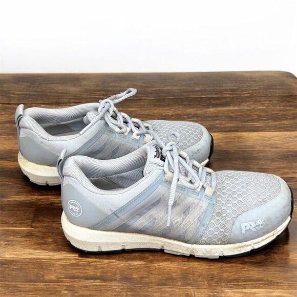 Women's Timberland PRO Radius Comp-Toe Athletic Work Sneaker Light Blue 7.5M - Picture 2 of 9